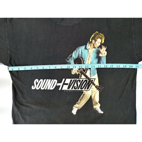 Vintage David Bowie Tour XL Sound + Vision T-Shirt 1990 Original Black Brockum - Picture 7 of 9